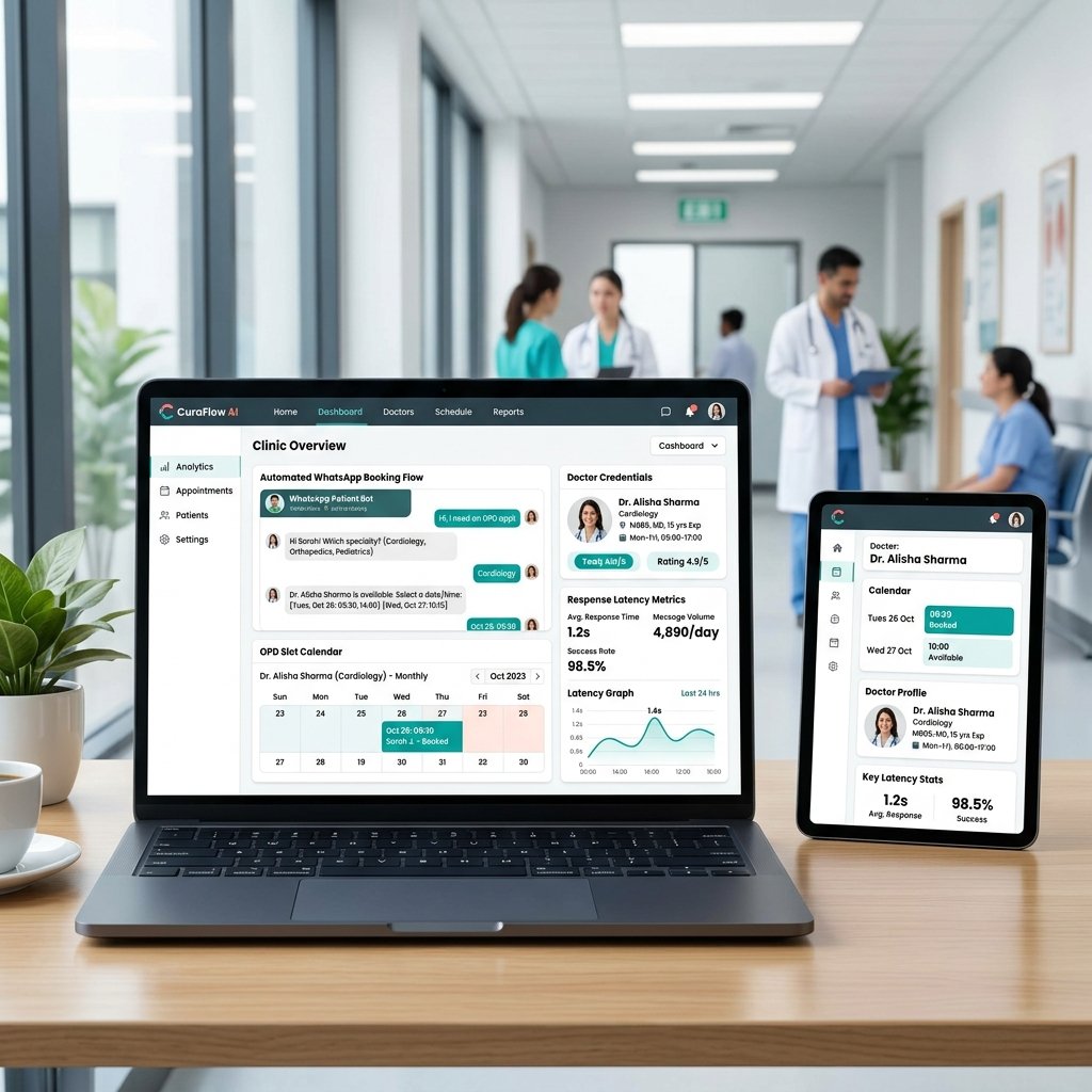 Healthcare clinic OPD appointment booking and WhatsApp AI automation preview