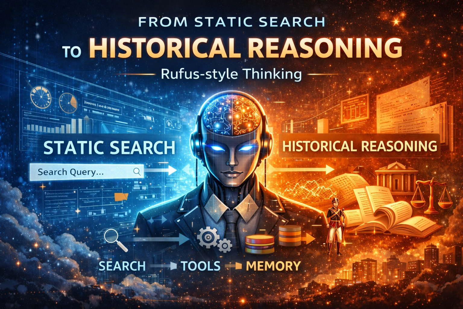 Agentic AI historical reasoning Rufus style loop analysis visual