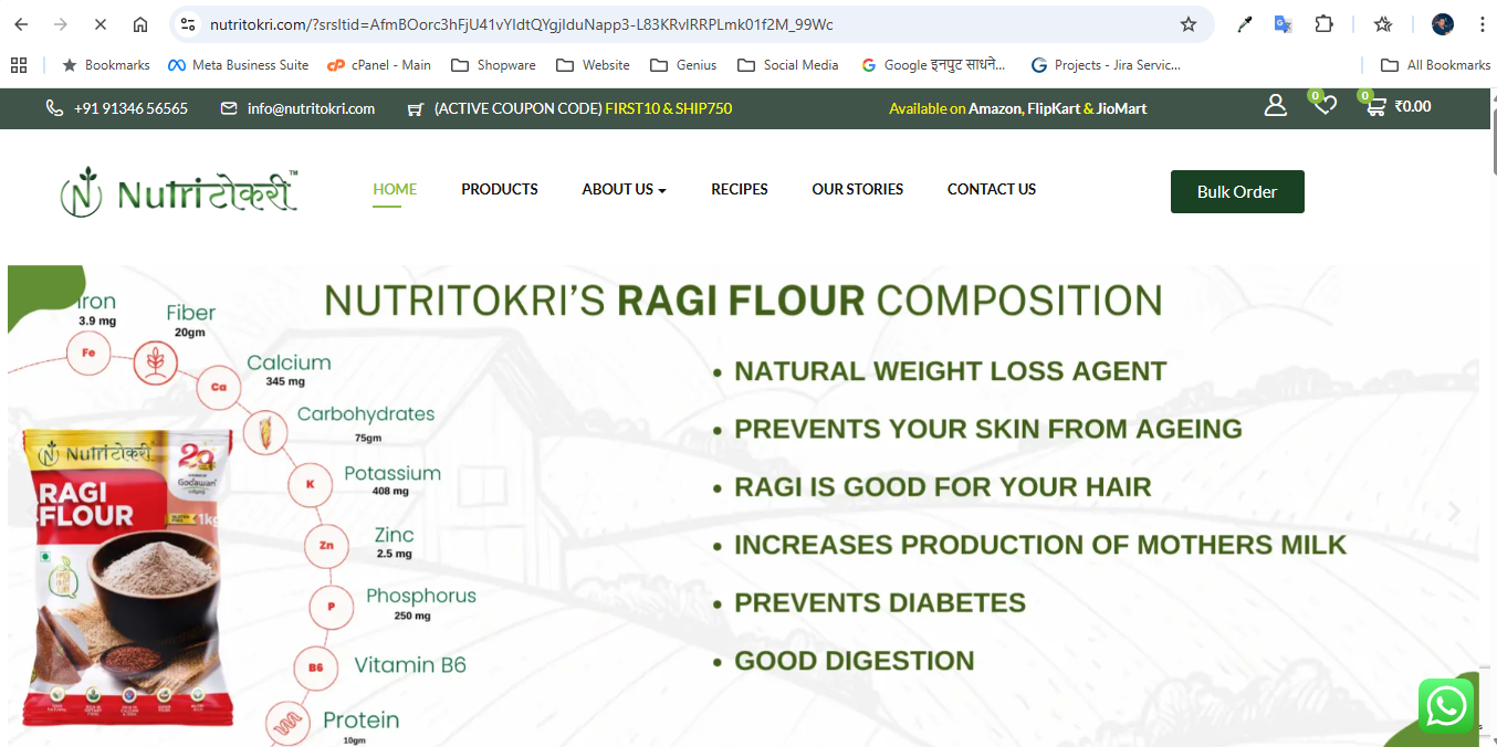 Nutritokri health food ecommerce store