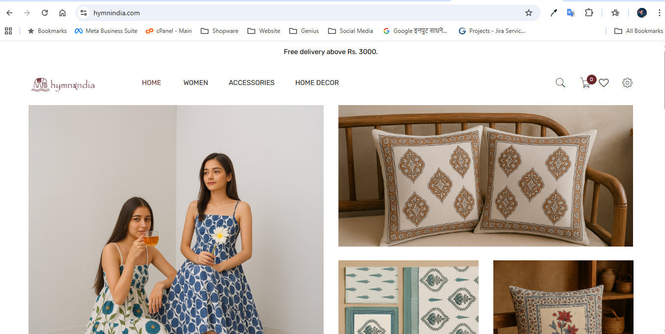 Hymn India enterprise ecommerce store